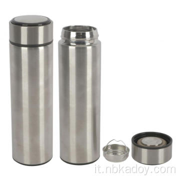 Tazza thermos sotto vuoto in acciaio inossidabile argento